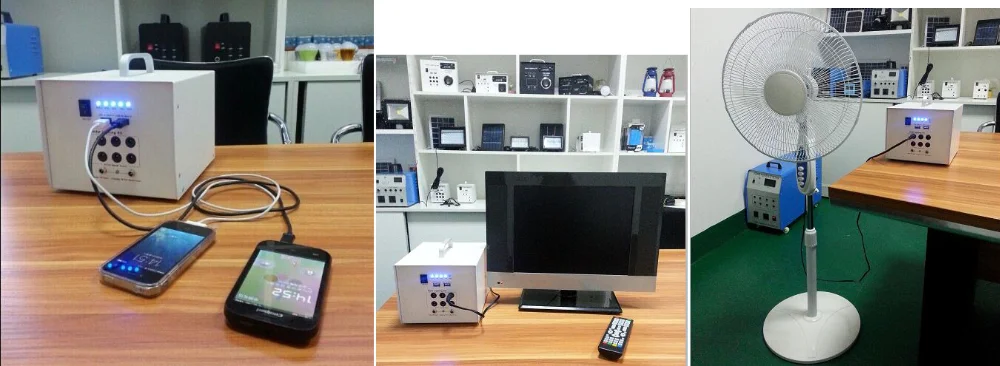 Indoor energy storage 40w DC solar fan system DC TV lighting