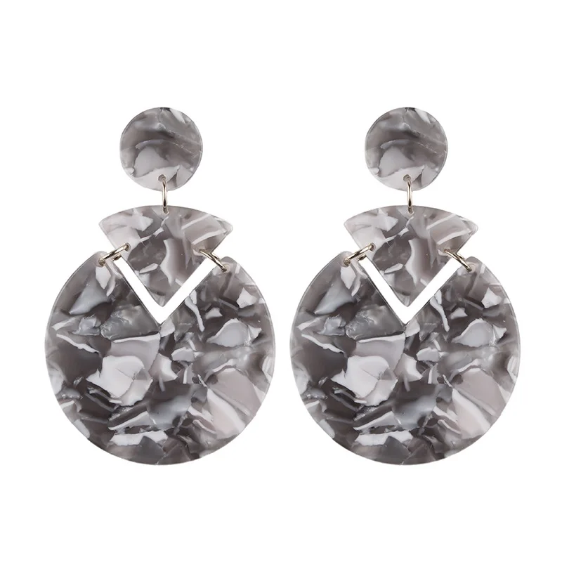 

Wholesale fashion jewelry round irregular acrylic earrings, N/a