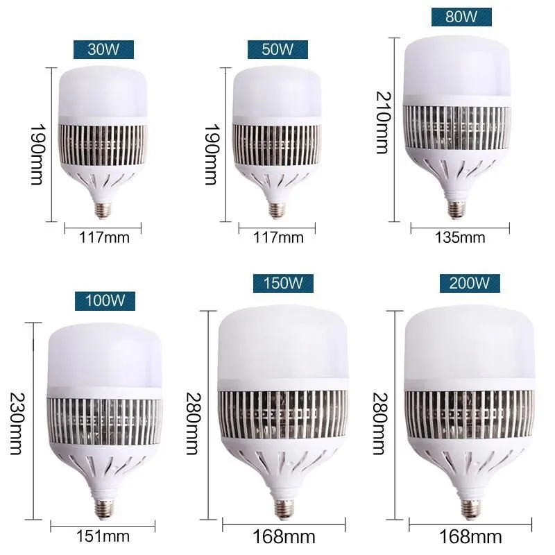 

High power 100w 150w 200w manufacturers safely durable e27 light led bulb for indoor use