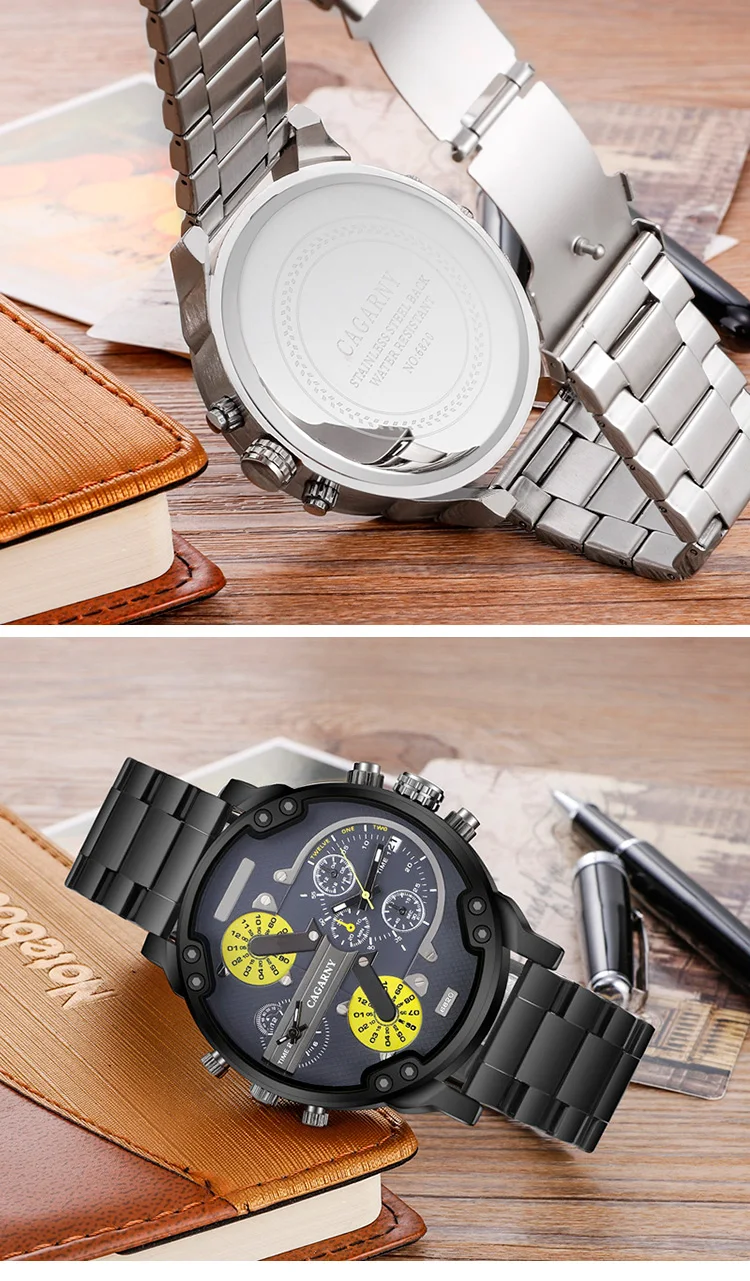 Cagarny Jam Tangan Kuarsa Fashion Pria Jam Tangan Baja Emas Casing Besar Keren Jam Tangan Militer Relogio Masculino D6820 Hour Buy Cagarny Pria Jam Tangan Jam Tangan Quartz Cagarny D6820 Product On Alibaba Com