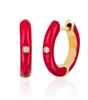 Factory Sale Silver Earrings Different Colors Enamel Coating Earrings in 925 Sterling Silver Hoops