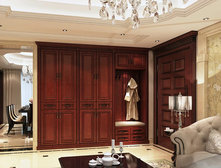 French style PVC cabinet furniture bedroom designs 6 door wardrobe