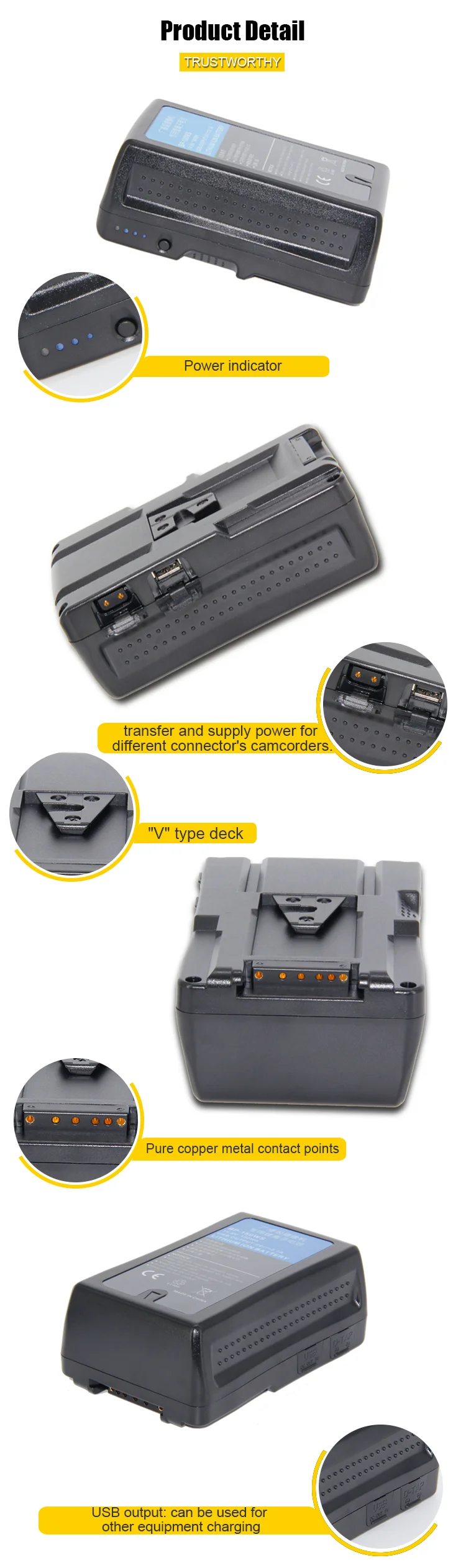 V mount D-tap Adapter For Sony BP-190WS V-mount Battery