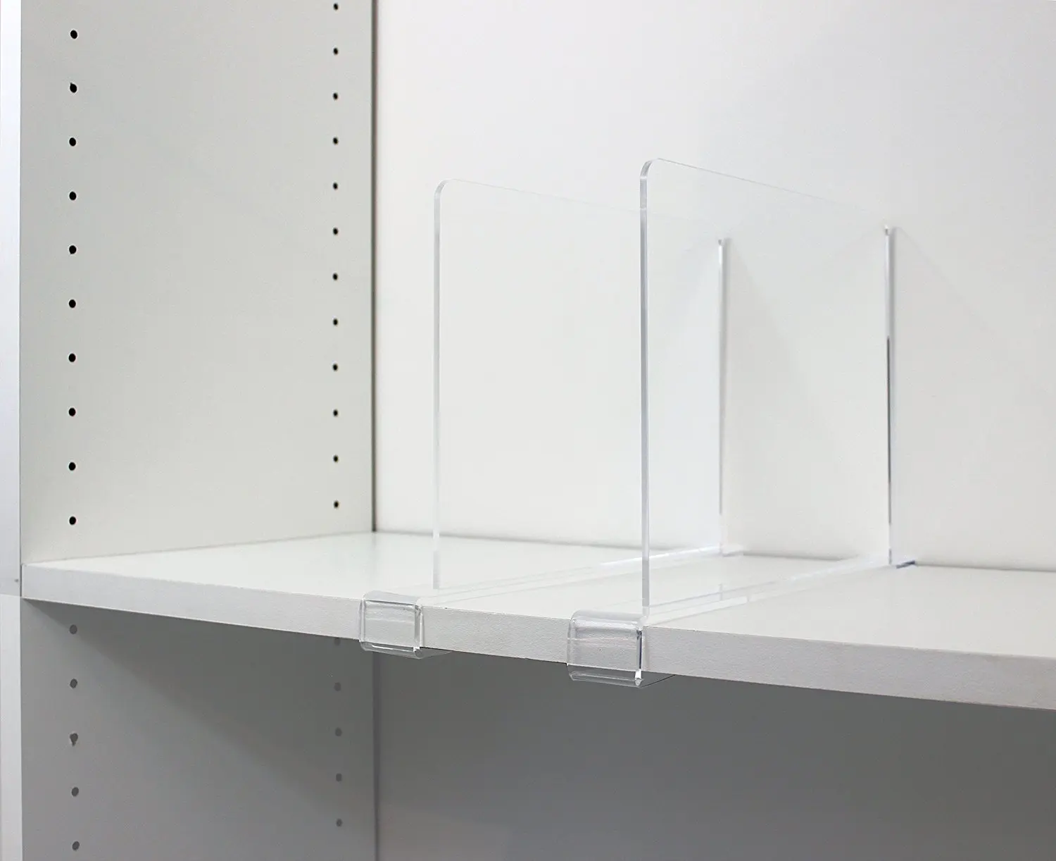 Clear Acrylic Shelf Dividers For Closets,Wood Shelves,And Libraries