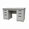 Wooden Grain 7 Drawers Cheap School Reception Computer Tables Modern Office Desk Cheap Podium Metal Table