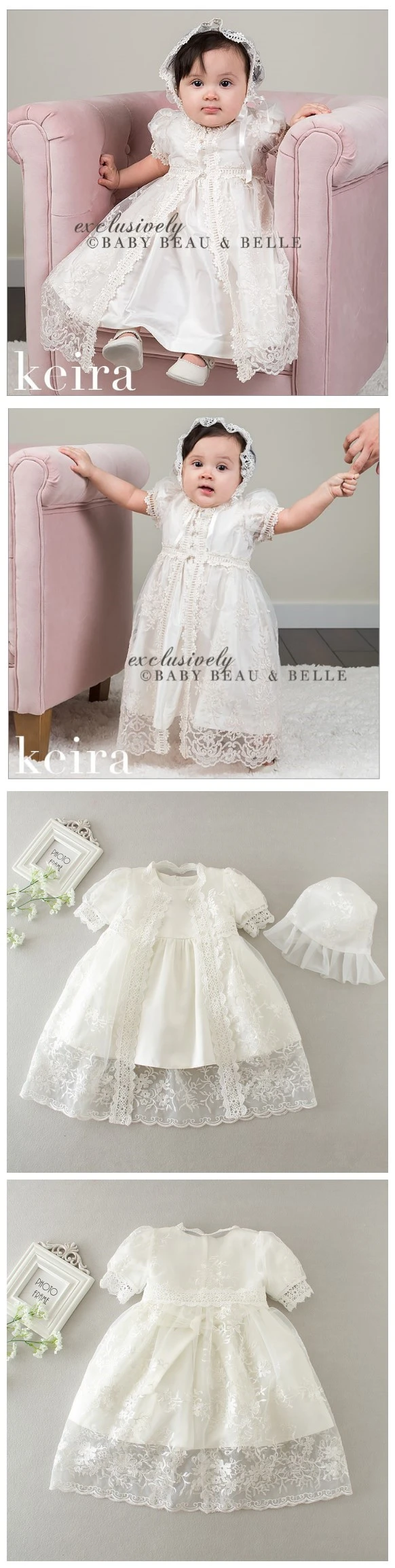Wholesale Baby Girl Baptism Dress With Hat Twopiece Suit Baptism