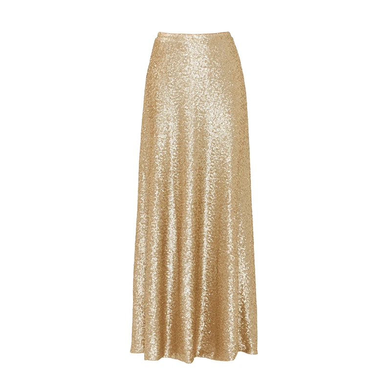 long gold skirt