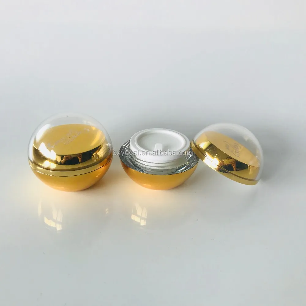 Cosmetic Packaging Mini 10ml 15ml Ball Shape Acrylic Shiny Gold Eye