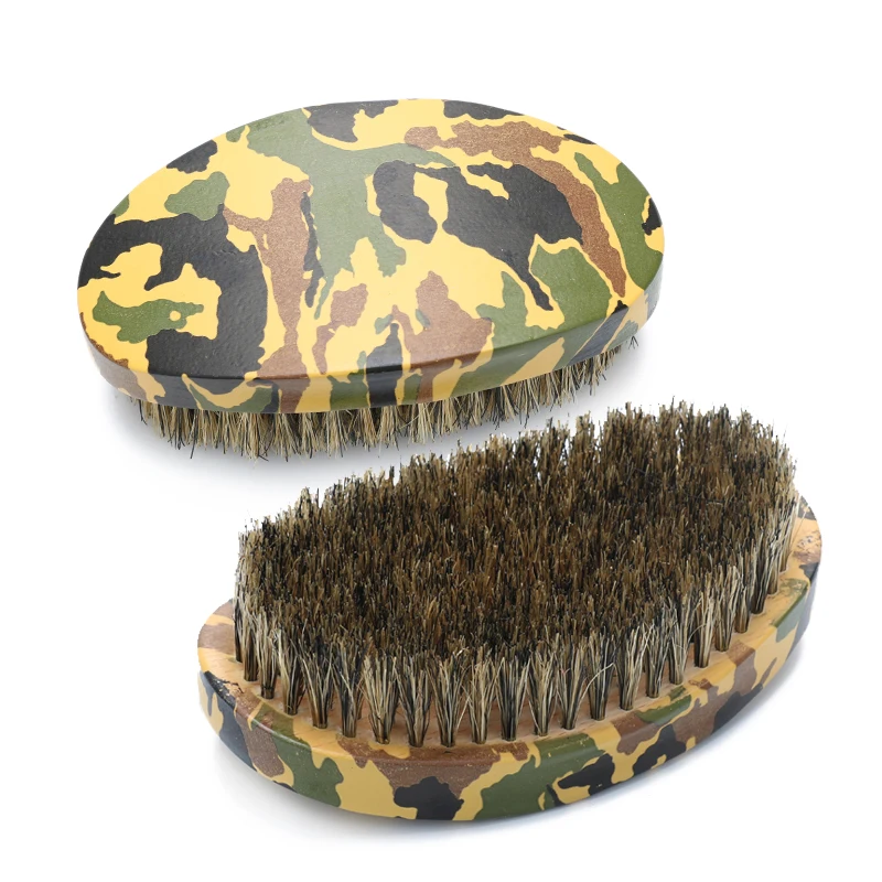 
Top Selling Military Green Color 360 Curve Military Green Curve Wave Beard Boar Brush 