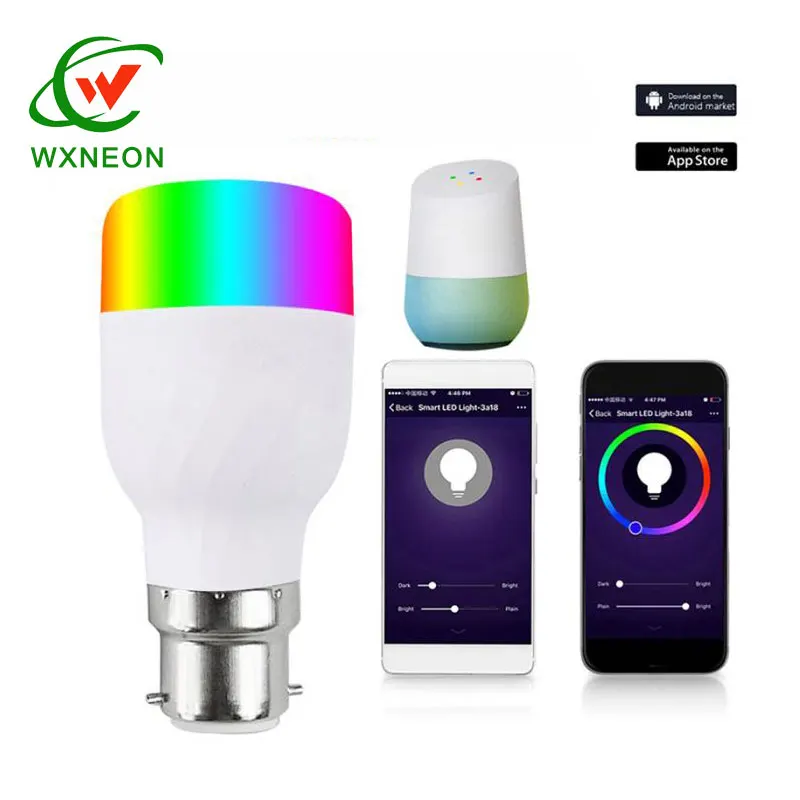 7W 85-265V RGB Color Changing Tuya App Wifi Control Smart Bulb LED Light for Home