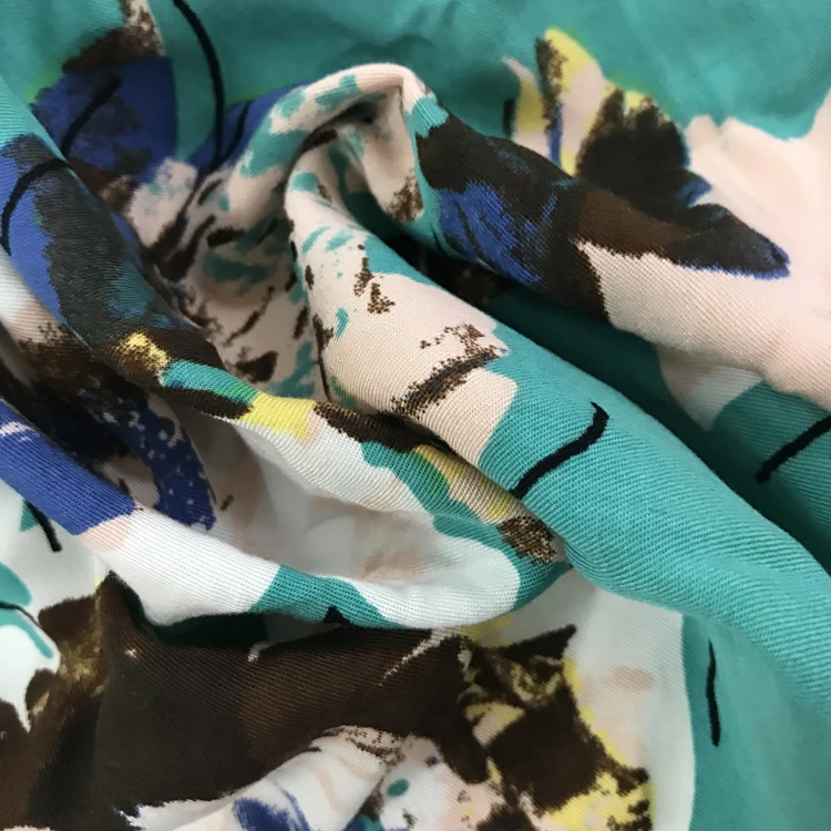 
Custom Design Plain Digital Havaiian Print 100 %Visocose Print Fabric Rayon 