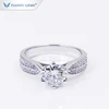 Tianyu new jewelry 925 silver gold plated luxury promise love moissanite diamond stone wedding ring for women