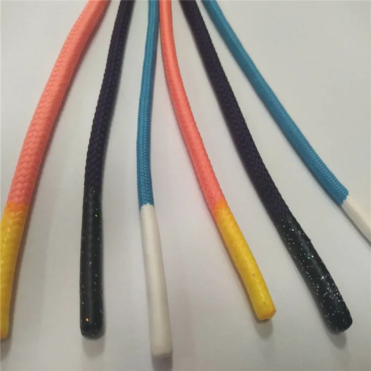 Polyester drawstring cords with silicone ends drawcord for hoodies
