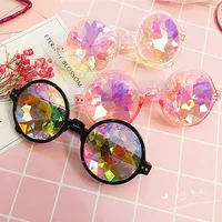 

Fashion Round Kaleidoscope Glasses Women rave festival Sunglasses Men Holographic Glasses Colorful Celebrity Party Eyewear