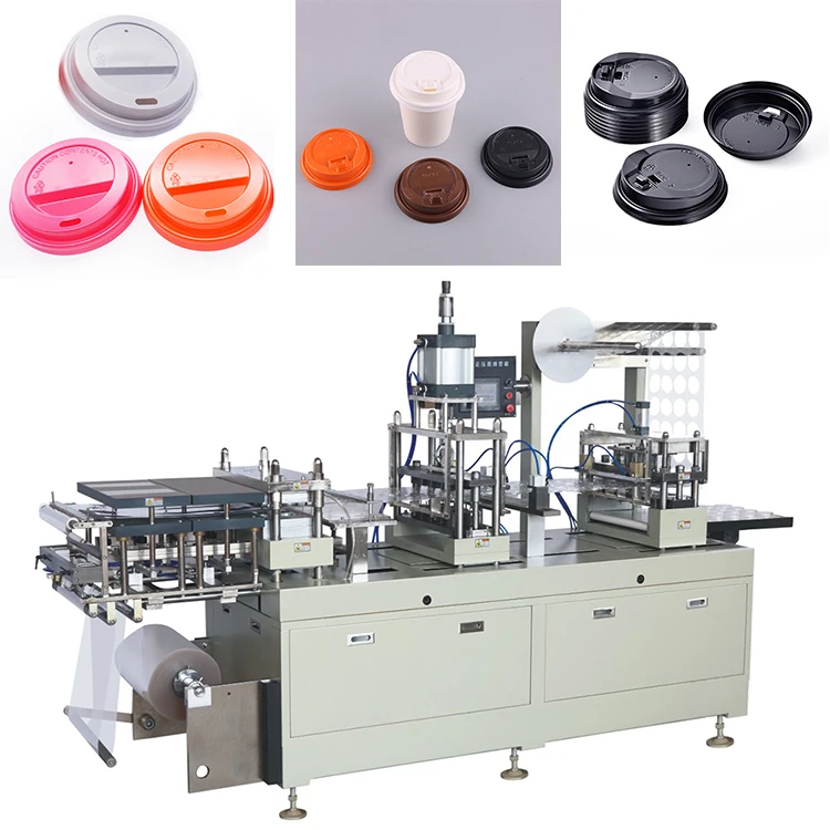 Full-Automatic Plastic Cup Lid Making Thermoforming Machine, Plastic Lid Forming Machine