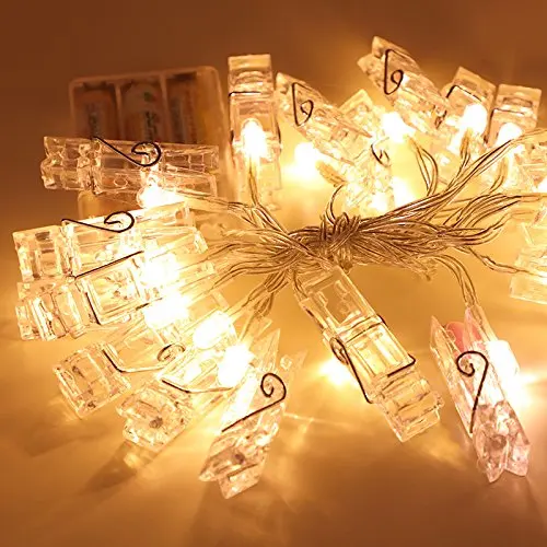 Twinkle Star 20 LED Photo Clip String Lights In Warm White  Bedroom Wall Decor Best Christmas Decoration