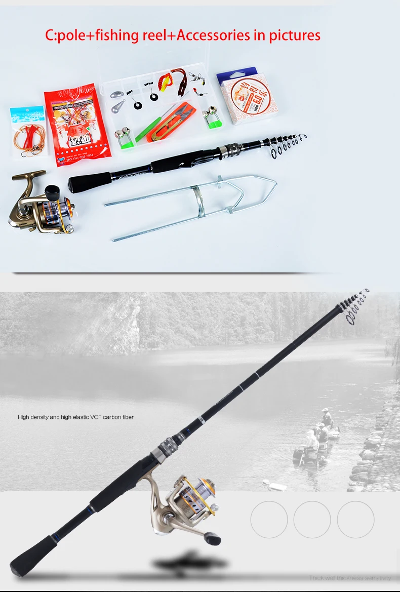 Trolling Fishing Rod Kit Carbon Telescopic Spinning Fishing Rod And ...