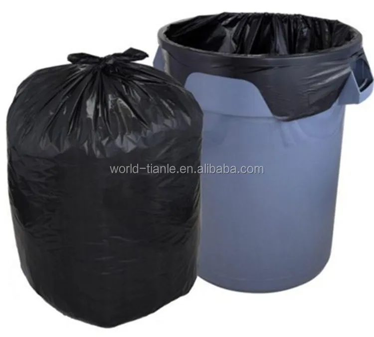 Wave Top Ldpe Plastic Trash Bag Flap Tie Large Garbage Bag With Flaps
