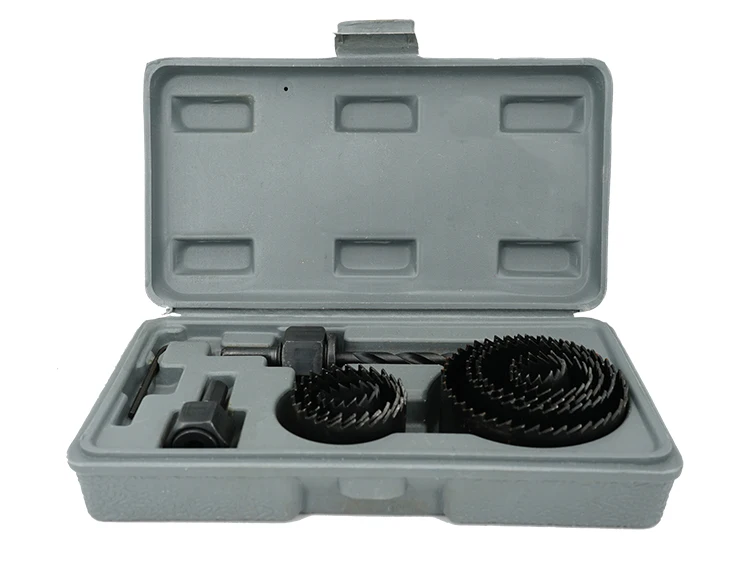 11Pcs Carbon Steel Wood Hole Saw Kit Set in Plastic Box for Wood Drywall Plastic Cutting