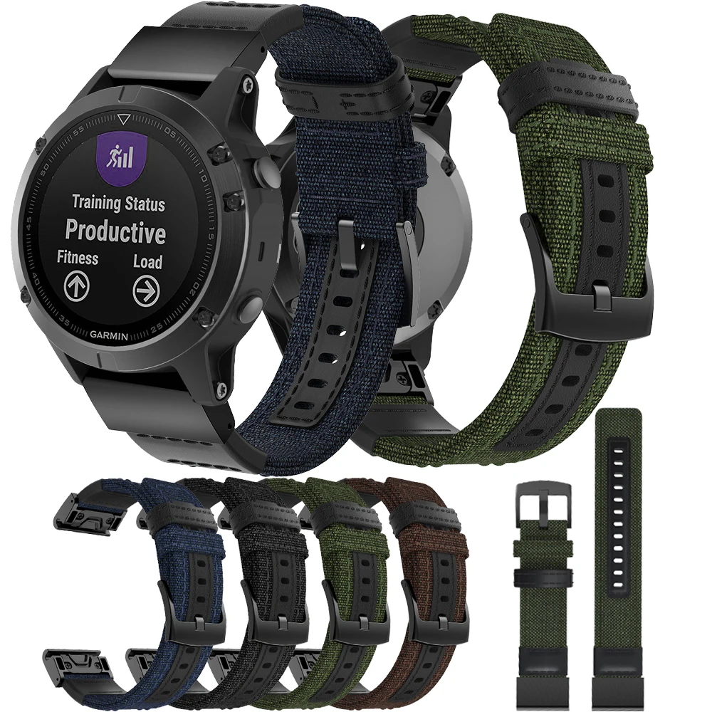 Quick Install Canvas Fabric Watch Strap Band For Garmin Fenix 5 Watch Bands Wristbands Buy