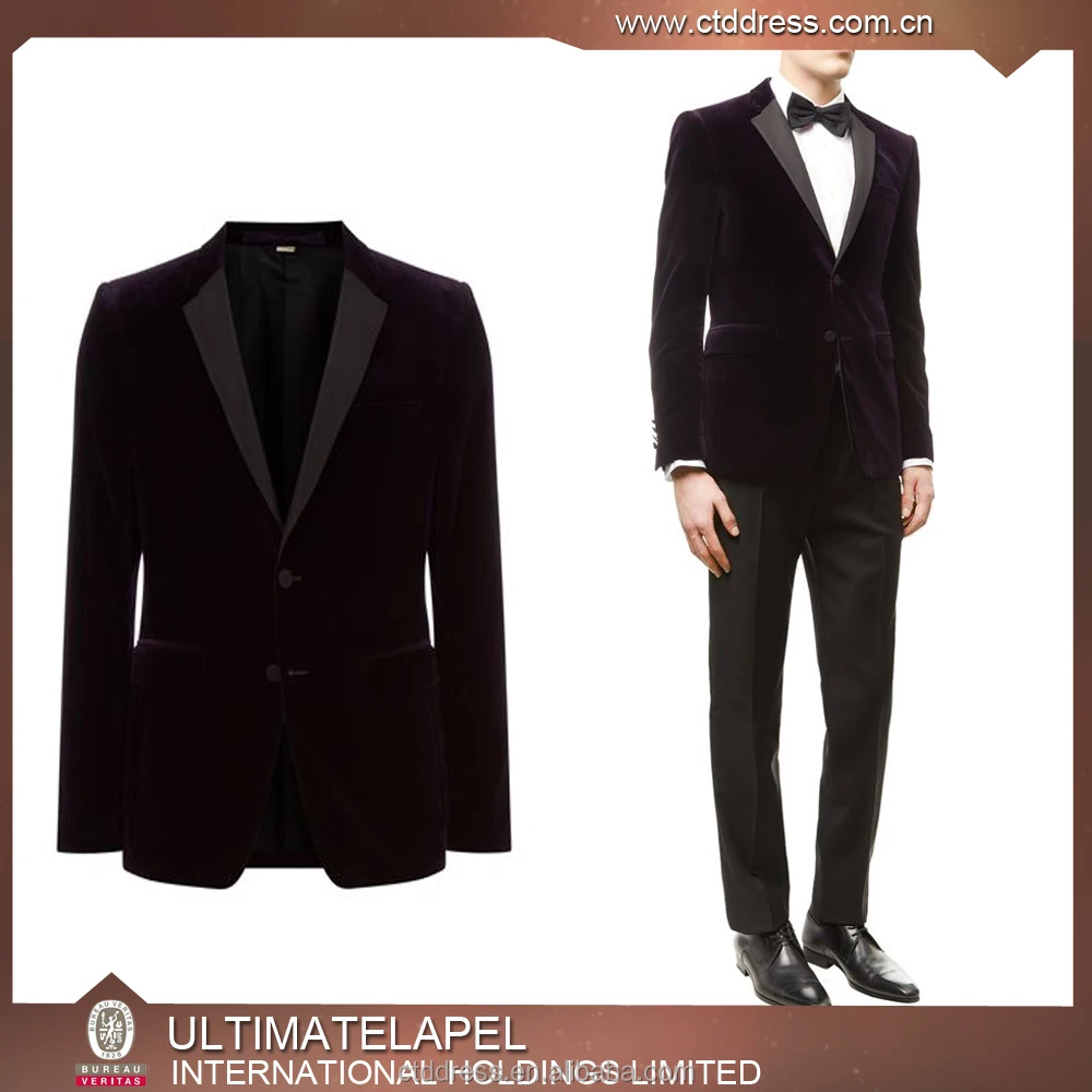 Custom made Black velvet men blazer suit