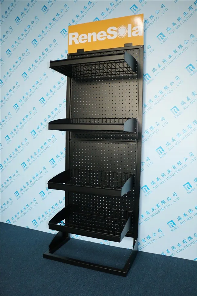 Free Standing Metal Supermarket Black Slatwall Display Rack Buy