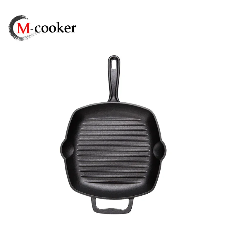 
Chinese factory Hot sale cast iron pan pre-seasoned griller square grill pan 