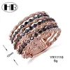 New arrivals 2018 fashion jewellery gold ring in silver jewelry women with black ore stone