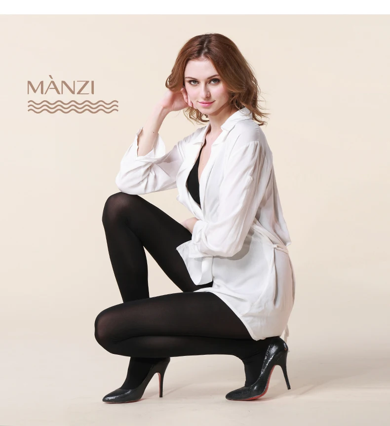 Manzi Brand Warp Seamless Stockings Black Jacquard Silk Stockings Ultra Thin Sexy Pantyhose