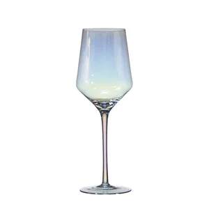 Image of Modern Crystal 420Ml 15Oz Wedding Fancy Rainbow Luxury Colored Stem Wine Glass