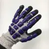 Cut 5 Resist Impact Work Glove 13G HPPE Shell Coated Black Nitrile With Latex Impact Foam
