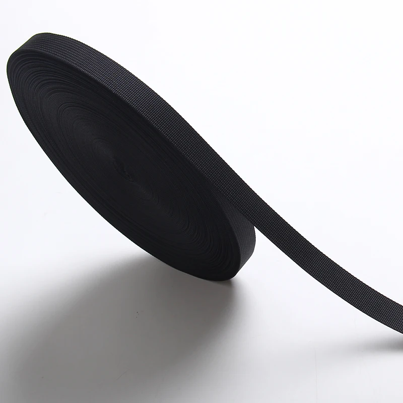 

black 20mm striped nylon webbing tape black color