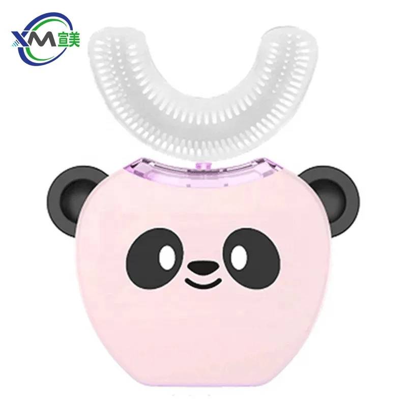 

Rechargeable Kids Electric Toothbrush 360 degree Automatic Teeth Brush Ultrasonic Toothbrush for Child, Pink