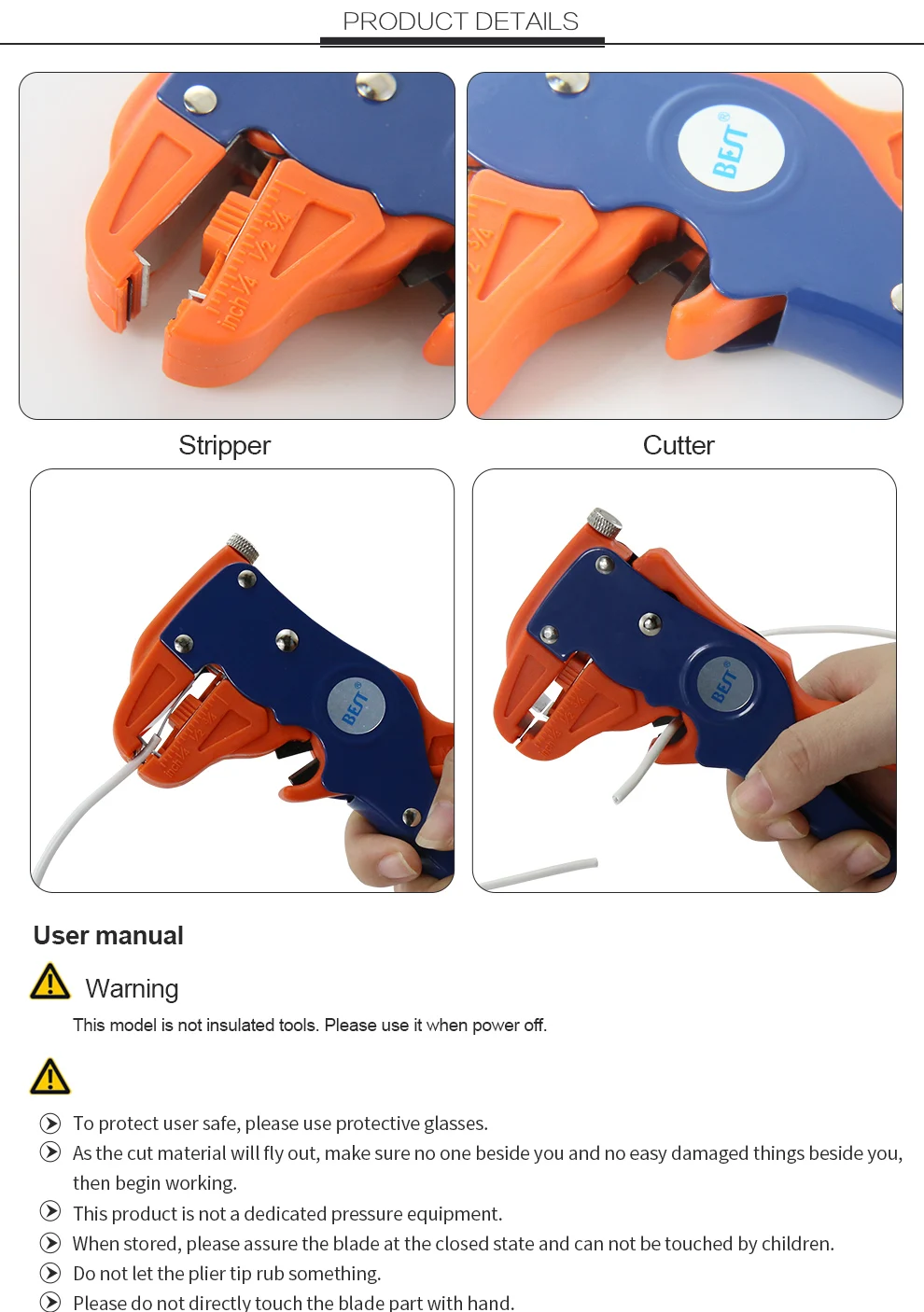 BST-318 Stripping pliers Cable wire Stripping, Cutting and Crimping Pliers