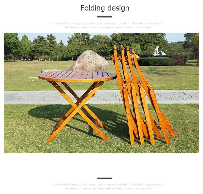 Outdoor Table And Chair Solid Wood Furniture Folding Dining Table And