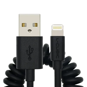 L 1.5m Stretchable Spring Fast Charge iPhone Cable
