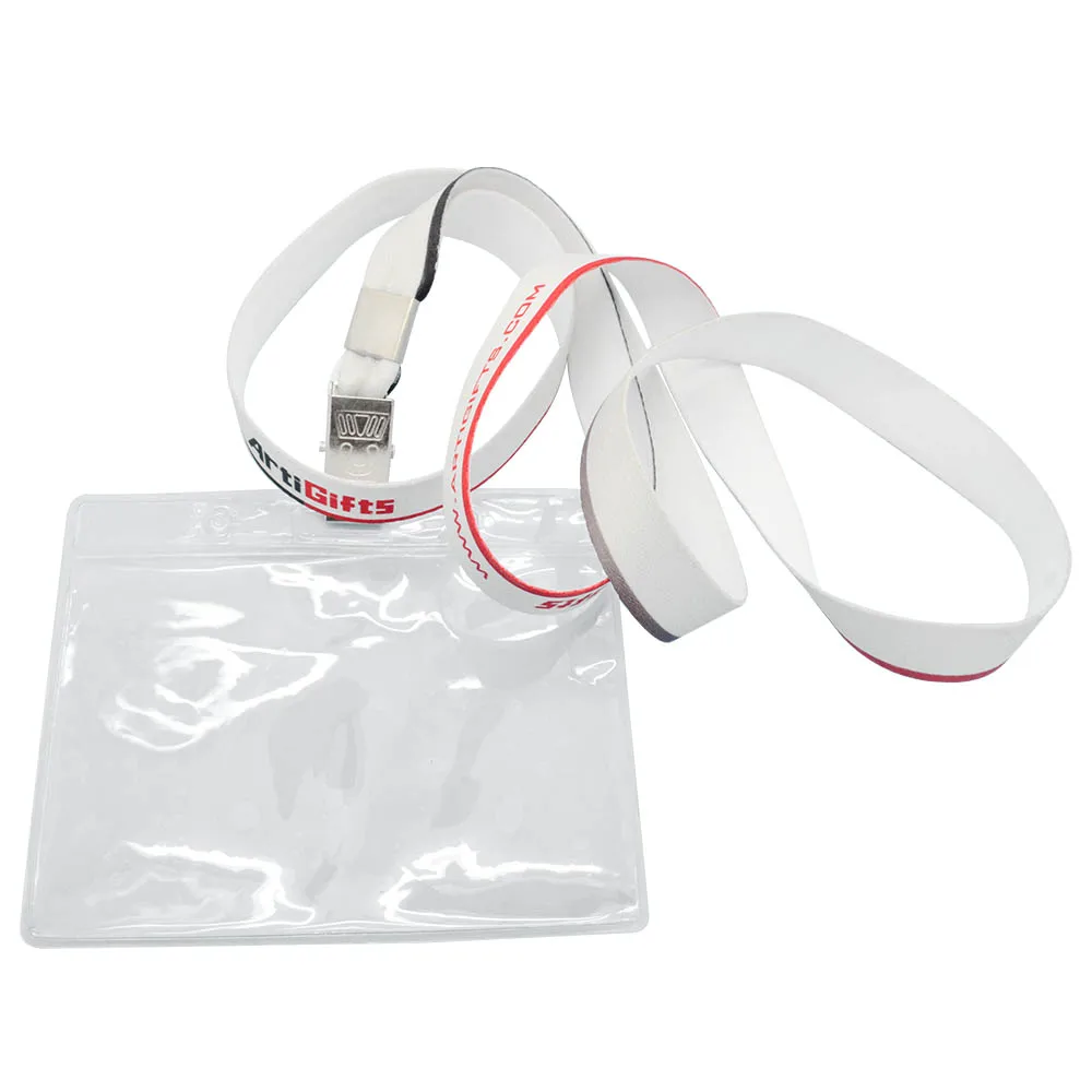 Wholesale plastic soft PVC retractable custom id badge holder with lanyard