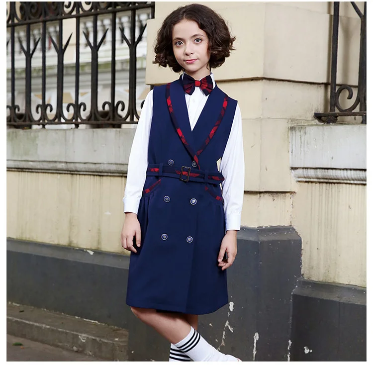 navy blue school pinafore