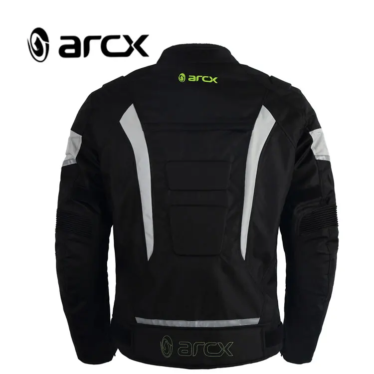 

ARCX Moto Rider Motorcycle Riding Jackets With Armor Racing Motorbike Jackets, Green+black/gray+black