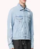 New Spring and Autumn Mens Blue Cotton Blend Of Old Denim Mens bomber Jacket