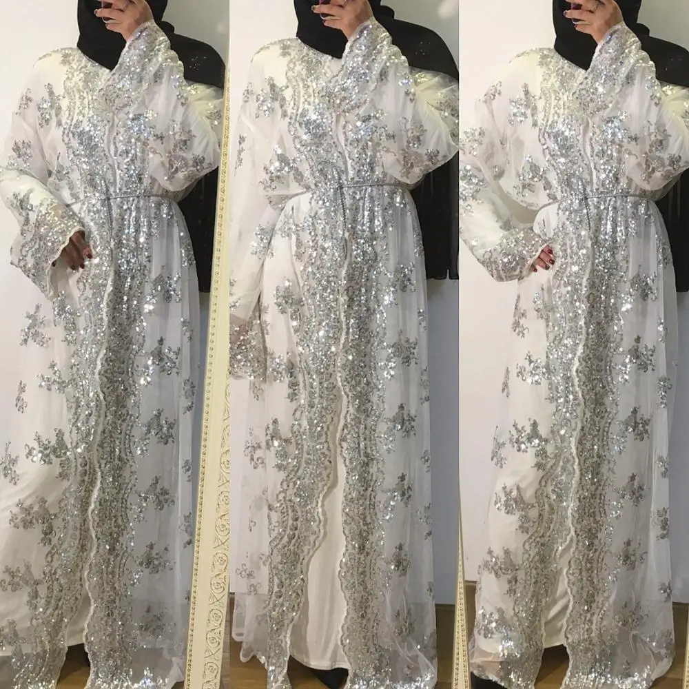 

1697# stylish muslim clothing ladies maxi dress party wear hijab femme islamic clothing turkish lace sequin modest abaya, Gold;black;silver/customized