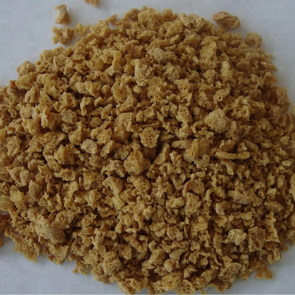 Textured soy protein. 