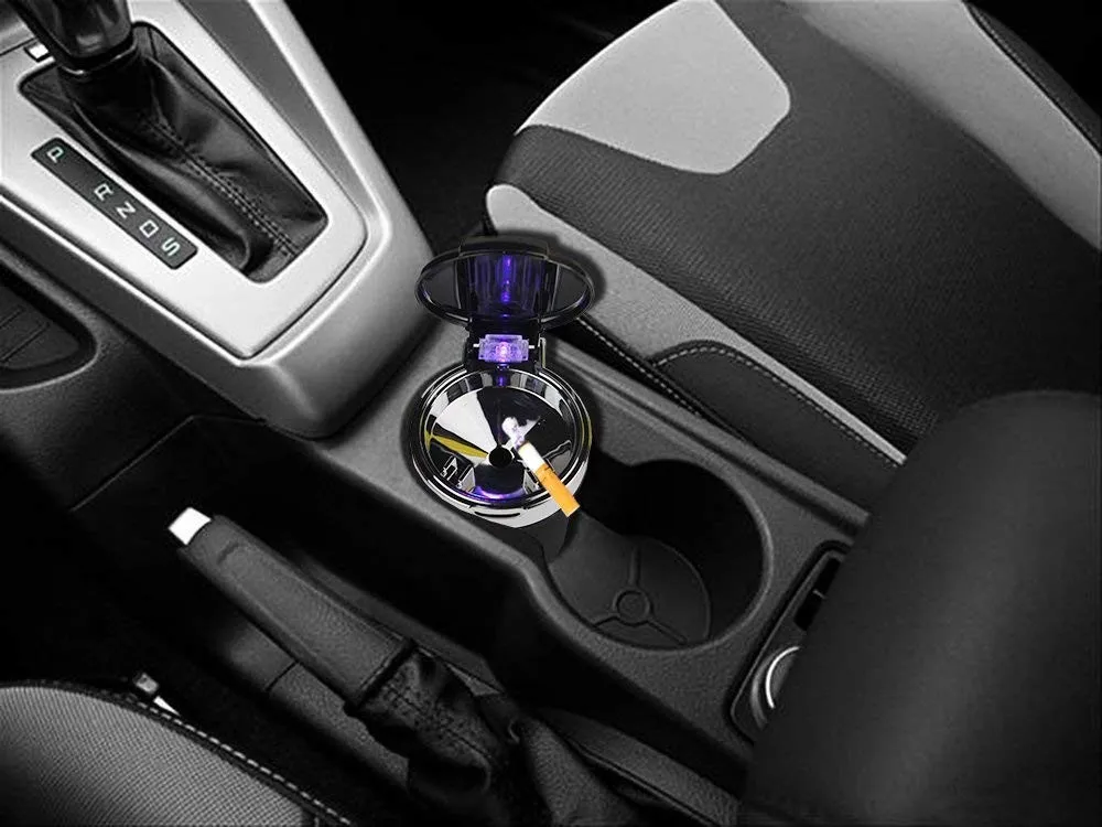 Car Ashtray,Easy Clean Up Detachable Stainless Car Ashtray With Lid