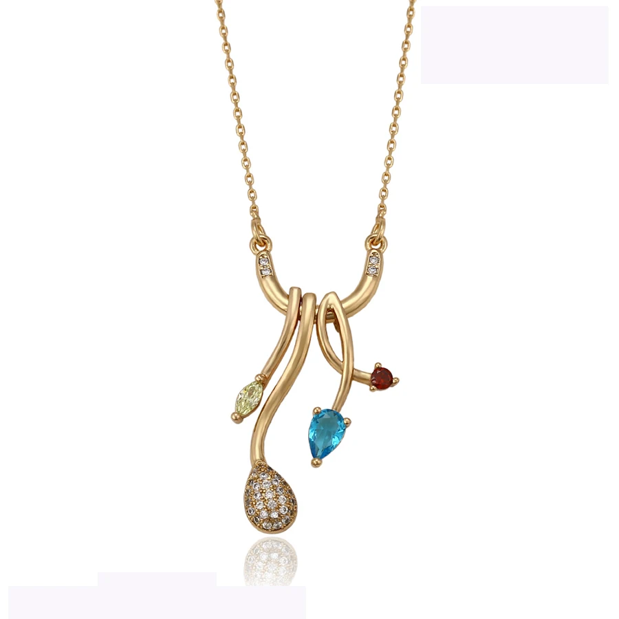 

41939 wholesale xuping elegant necklace 18K gold color diamond fashion beautiful necklace