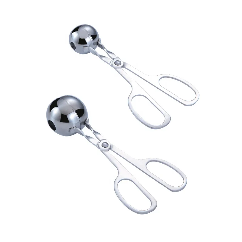 

Stainless Steel Meat Baller Tongs Cake Pop Meatball Maker Ice Tongs Cookie Dough Scoop for Kitchen, Silver
