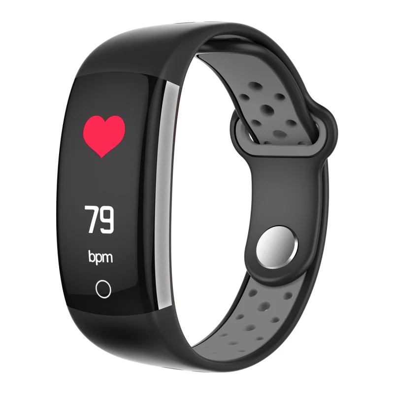 

2018 IP68 Waterproof Blood Pressure Blood Oxygen Heart Rate Monitor Call Reminder Remote Camera Color Screen Smart Bracelet Q6, Black red;black gray;blue white