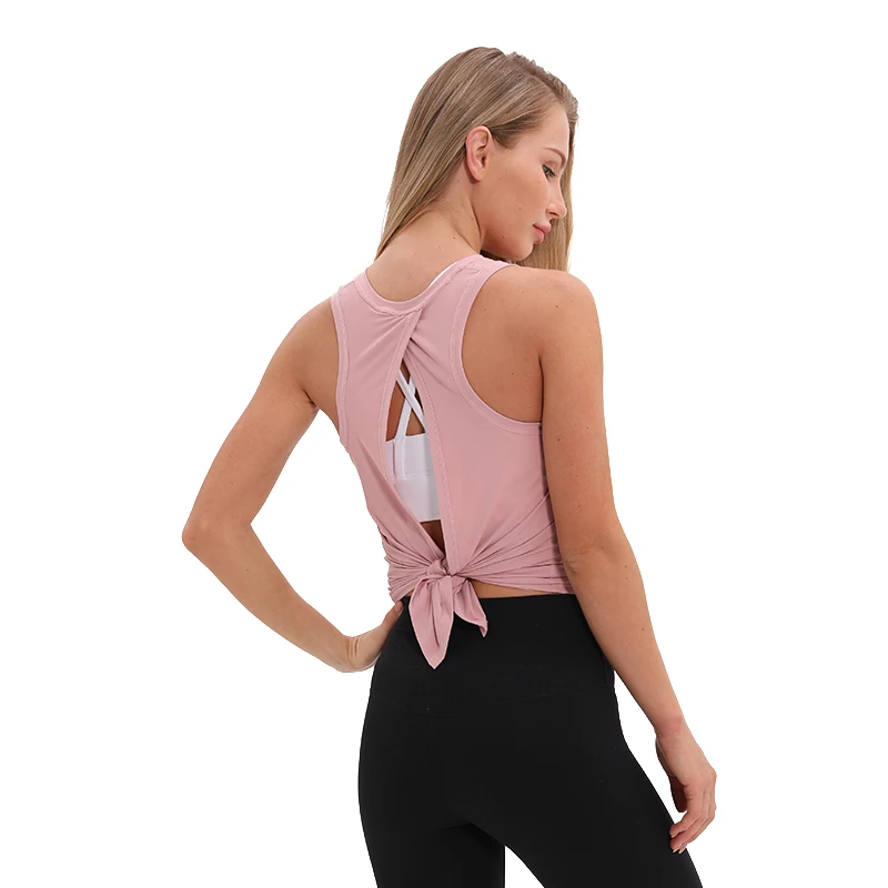 

New Design Tie Back Running Fitness Tops Women