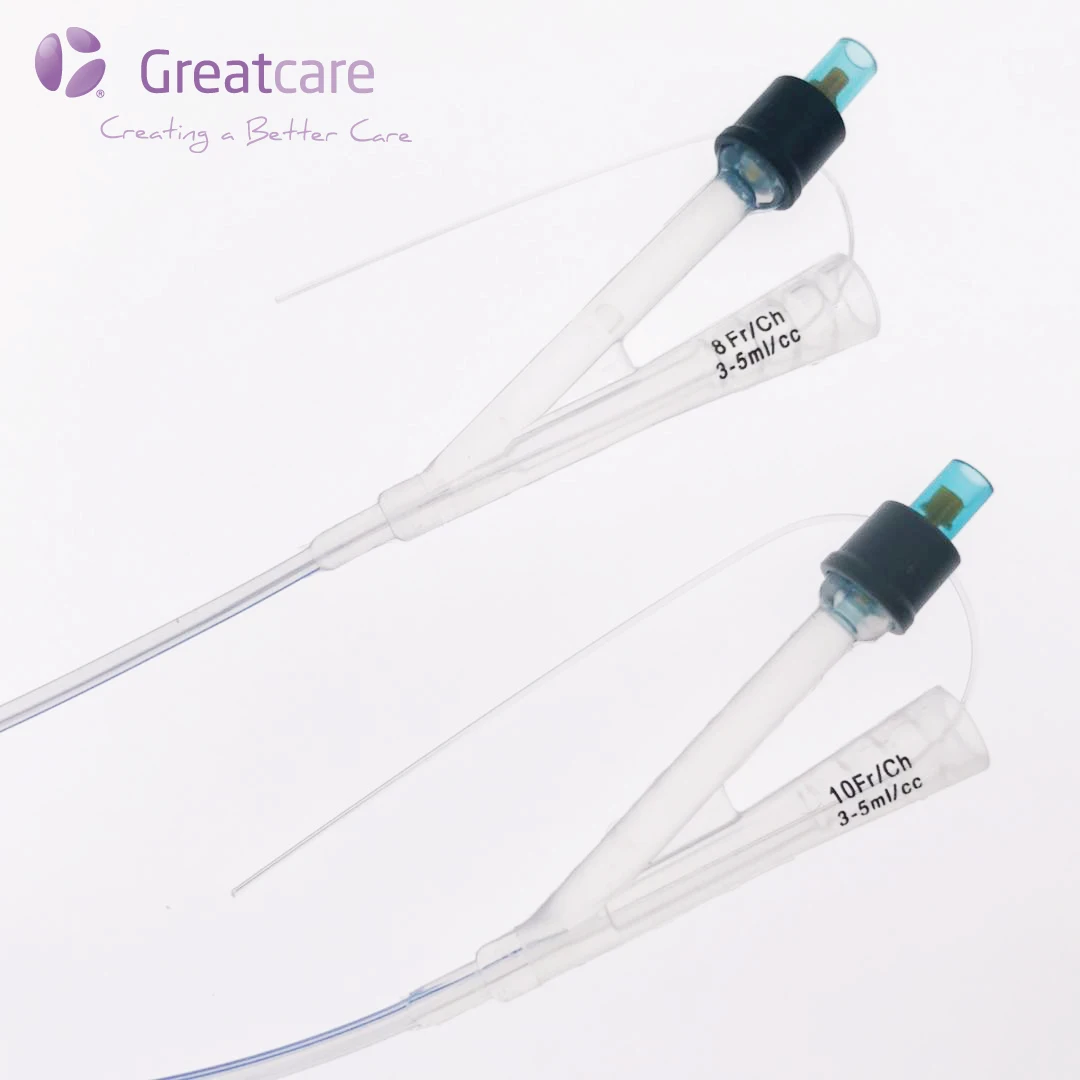 
Greatcare Medical All Silicone 2way Foley Catheter with Plastic valve For Pediatric 
