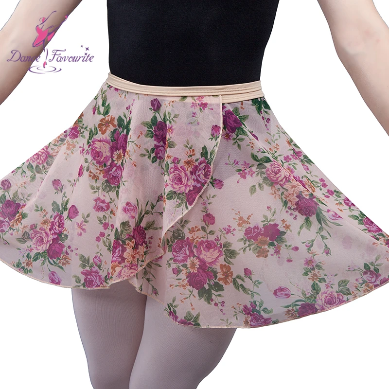 

DanceFavourite Adult girls flower chiffon ballet wrap skirt 01D0022