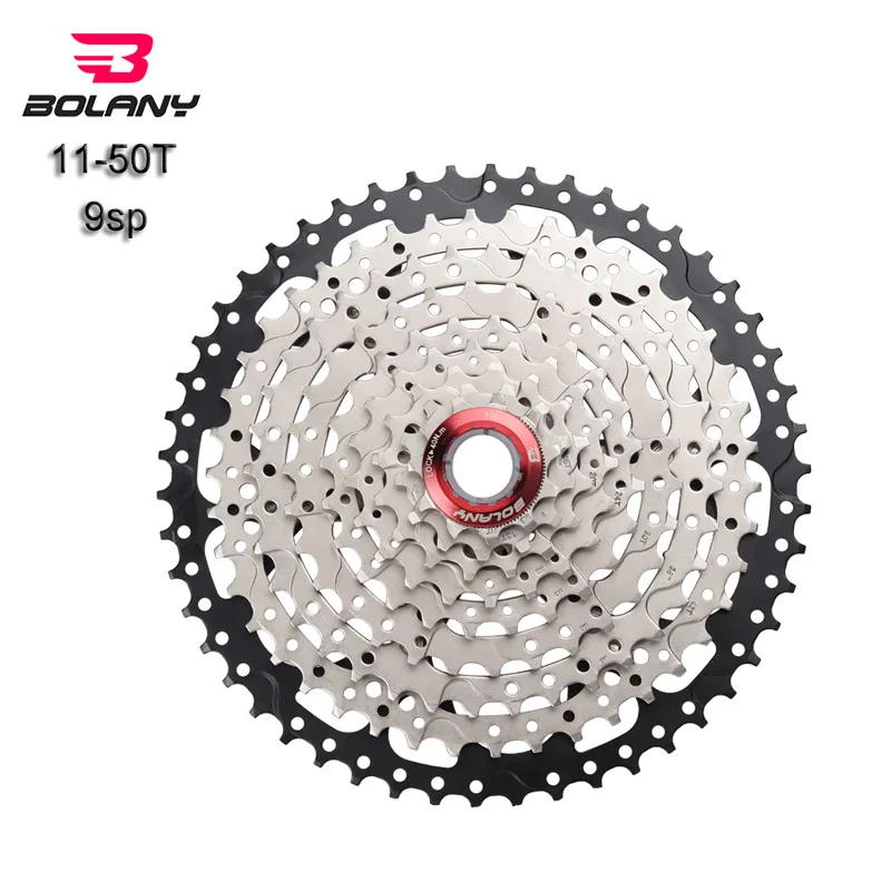 

mtb freewheel 9speed 11-50T Aluminum shift cassette sprocket bicycle freewheel, Black + silver